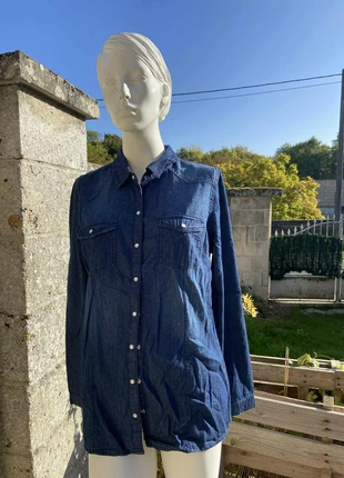 👕 Chemise en jean bleu Tissaia Basics – 100 % coton, marke: Tissaia, zustand: Sehr gut, größe: XL / 42 / 14, 10,00 €, 11,20 € inklusive Vinted-Käuferschutz