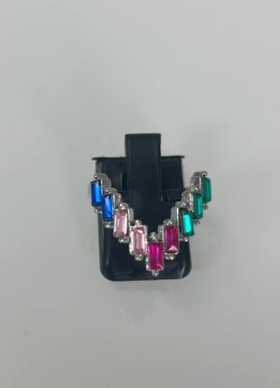 Bagues acier inoxydable argent te et strass couleurs, condition: Very good, size: 17.7 mm Ø, €2.00, €2.80 includes Buyer Protection