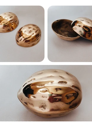 Élégante boîte vintage en laiton massif – forme de noix – objet décoratif & rangement, marque: Vintage, état: Très bon état, 20,00 €, 21,70 € Protection acheteurs incluse