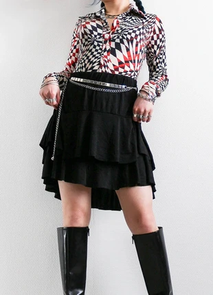 Skirt with layers | Jupe à volants vintage taille élastique, marque: Vintage, état: Très bon état, taille: S / 36 / 8, 15,00 €, 16,45 € Protection acheteurs (Pro) incluse