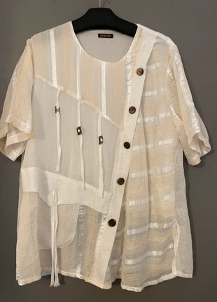 Chemisier transparent, marke: Laetitia Star, zustand: Sehr gut, größe: XXXL / 46 / 18, 4,50 €, 5,43 € inklusive Vinted-Käuferschutz