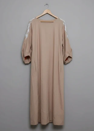 COS – Luxurious Oversized Beige-White Puff-Sleeve Dress with Pleated Back 🎀 M-XXL 🌸👠, merk: COS, staat: Heel goed, maat: M / 38 / 10, € 49,99, € 53,19 inclusief Kopersbescherming Pro