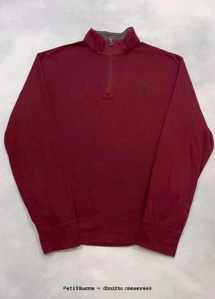 Pull Demi zip récent Polo Ralph Lauren Rouge Bordeaux Homme Half zip Sweatshirt - Taille M /210R, marke: Ralph Lauren, zustand: Sehr gut, größe: M, 49,00 €, 52,15 € beinhaltet Vinted-Käuferschutz Pro