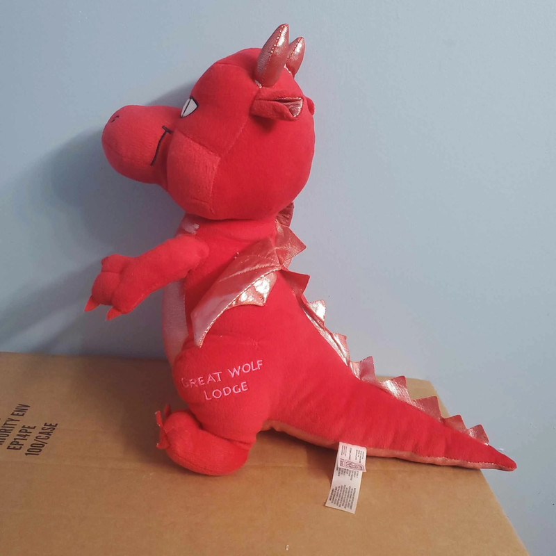 Great Wolf Lodge Shiny Red Fiesta Dragon Plush Toy Animal  4