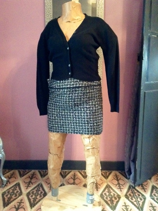 Mini jupe h&m chinée noire et blanche , doublée 1