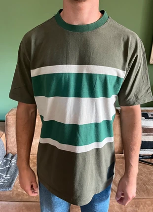 Scotch & Soda T-Shirt / Olive Green with Stripes / L, merk: Scotch & Soda, staat: Heel goed, maat: L, € 7,50, € 8,58 inclusief Kopersbescherming