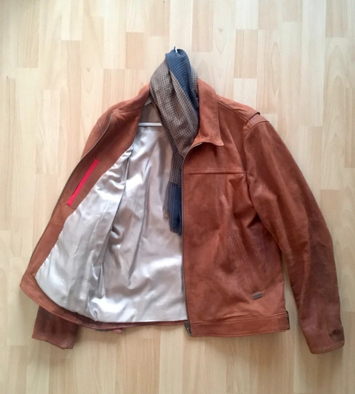 Chevignon Lederjacke "Arthur" Cognac XL + Schal 2