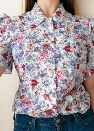 Y2k Vintage floral Blouse pearl buttons, brand: Vintage, condition: Very good, size: M / 10, £15.00, £16.45 includes Buyer Protection