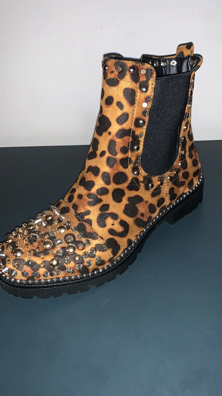 Studded leopard deals print boots