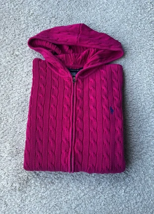 Gilet à Capuche Ralph Lauren Torsadé Fuchsia, brand: Ralph Lauren, condition: Very good, size: L / 40 / 12, €49.00, €52.15 includes Buyer Protection Pro