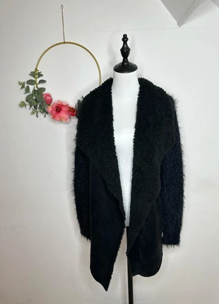 Gilet Long Lulu Love Noir Doublé Moumoute Col Cascade Manches Poils Longs Taille M/L, brand: Lulu Love, condition: Very good, size: M / 38 / 10, €7.50, €8.58 includes Buyer Protection