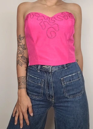 Corset rose fait main avec broderie Vintage 90s y2k taille L, marque: Vintage, état: Très bon état, taille: L / 40 / 12, 10,00 €, 11,20 € Protection acheteurs (Pro) incluse