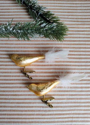 Prachtig! 2x vogel op clip ornament kerst goud, merk: Vintage, staat: Heel goed, € 16,50, € 18,03 inclusief Kopersbescherming Pro