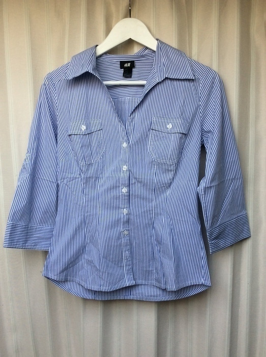 Chemise rayée blanc/bleu H&M 1