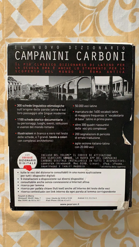 LZ- VOCABOLARIO LATINO ITALIANO - CAMPANINI CARBONI - PARAVIA