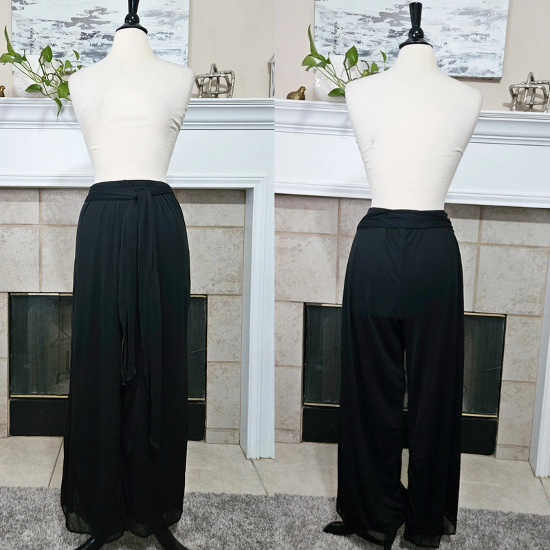 Onyx Nite by Wendy Chaitin Black Sheer Overlay Pants 1