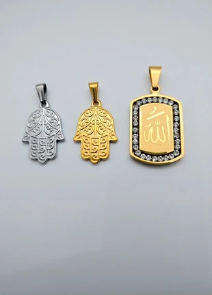 Pendentif doré en acier inoxydable, marque: Luxe, état: Neuf avec étiquette, 4,90 €, 5,85 € Protection acheteurs incluse