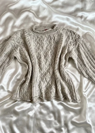 Pull torsadé crème chiné en laine coupe large - y2k 2000, brand: Vintage Dressing, condition: Very good, size: L / 40 / 12, €13.00, €14.35 includes Buyer Protection Pro