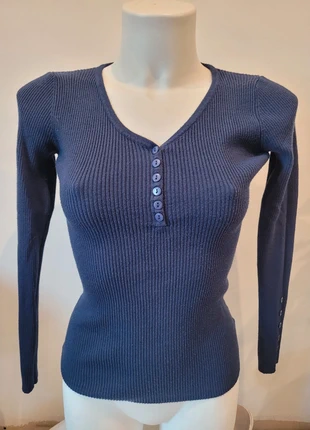 Pull fin bleu marine col en V, brand: Cloothes, condition: Very good, size: L / 40 / 12, €3.00, €3.85 includes Buyer Protection