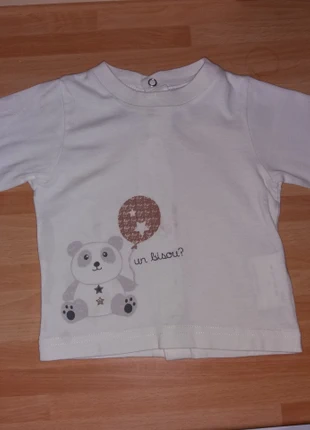 T-shirt manche longue 3 mois, merk: Kimbaloo, staat: Heel goed, maat: 1-3 maanden / 56 cm, € 1,50, € 2,28 inclusief Kopersbescherming