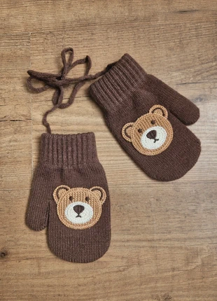 Kids gloves with string Size 1-6 years teddy bear brown winter knitted children mittens, brand: Kids gloves with string, condition: New without tags, size: 12-18 months / 80 cm, £6.50, £7.32 includes Buyer Protection Pro