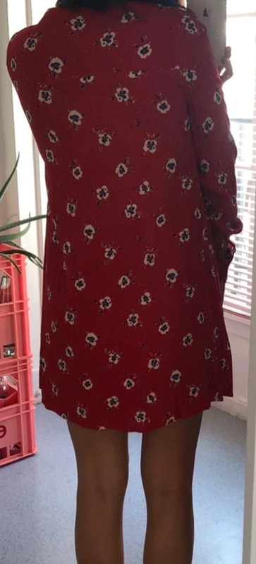 Robe S zane rouge fleurs