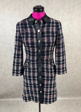 Sublime robe chemise tweed Maje 36 noir carreaux blanc rouge, merk: Maje, staat: Heel goed, maat: S / 36 / 8, € 99,00, € 104,65 inclusief Kopersbescherming Pro