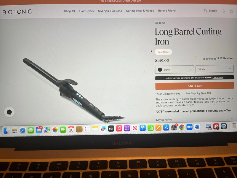 Bio Ionic Long Barrel Curling Iron 2