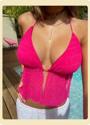 Top rose fuchsia à nouer 💖, staat: Heel goed, maat: S / 36 / 8, € 24,99, € 26,94 inclusief Kopersbescherming