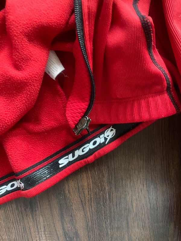 Vintage Y2K red & black zip up high neck sporty jacket 4