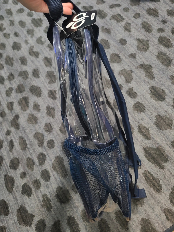 Clear PVC and Navy Backpack 3