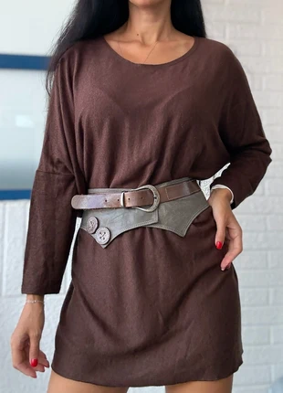 Chocolate-colored wool-blend oversize dress wool 30%, marca: Boutique Italiana, estado: Muy bueno, tamaño: Talla única, 15,00 €, 16,45 € Protección al comprador incluida