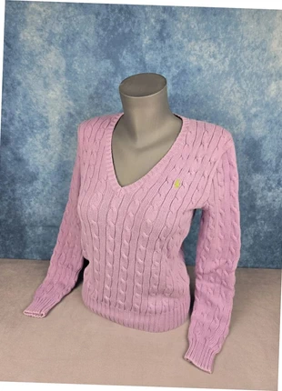 polo ralph lauren pull col v rose cable knit coton | taille L | 19A, marque: Ralph Lauren, état: Très bon état, taille: L / 40 / 12, 44,00 €, 46,90 € Protection acheteurs (Pro) incluse