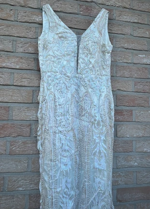 Robe longue blanche pailletée – Soirée / bal / mariage – Taille S, marque: marque indépendante, état: Très bon état, taille: S / 36 / 8, 89,00 €, 94,15 € Protection acheteurs incluse