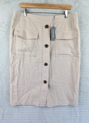 Principles Beige 55% Linen Utility Midi Skirt BNWT, brand: Principles, condition: New with tags, size: L / UK 16-18, £19.99, £21.69 includes Buyer Protection Pro