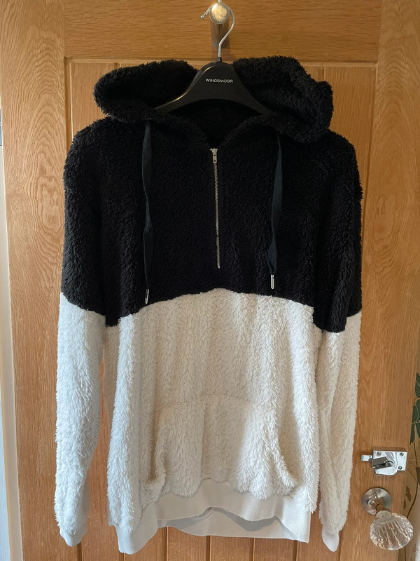 Fluffy half zip hoodie hotsell