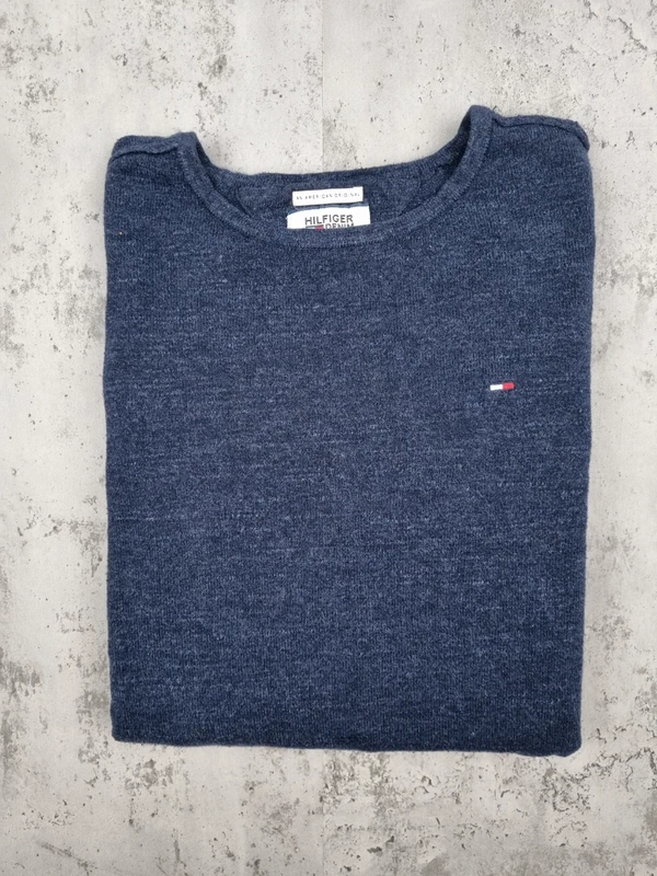 Sweat Tommy Hilfiger Bleu Chiné – Taille S (taille grand) Homme - photo numéro 2