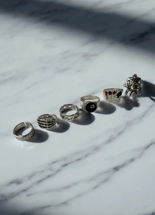 Lot de 6 bagues chromes, marque: CHROME, état: Très bon état, taille: Ajustable, 9,00 €, 10,15 € Protection acheteurs incluse