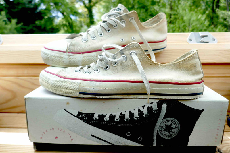 Converse All Star low white vintage de 1995 Made in USA ! - Vinted
