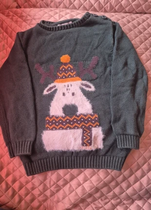 Pull de Noël enfant renne Gémo – Taille 4 ans, marque: Gémo, état: Bon état, taille: 4 ans / 104 cm, 3,00 €, 3,85 € Protection acheteurs incluse