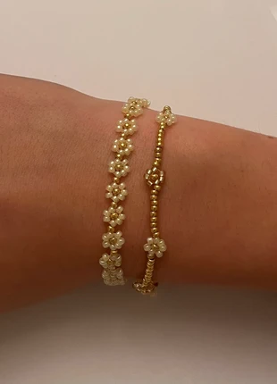 Flower bracelet set light yellow gold, merk: My Jewellery, staat: Nieuw zonder prijskaartje, € 4,75, € 5,69 inclusief Kopersbescherming