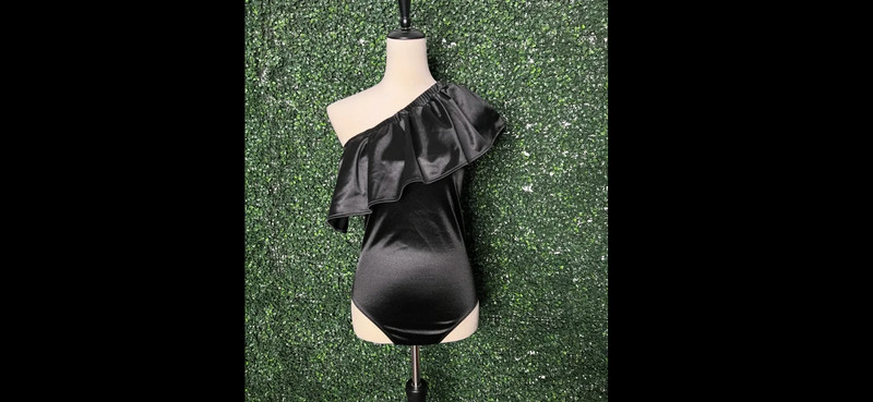 Express Off the Shoulder Satin Bodysuit Ruffle Size S 5