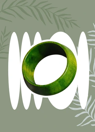 💚 Bracelet Vert Chunky – Bois rigide à enfiler 💚, condition: Very good, €2.10, €2.91 includes Buyer Protection