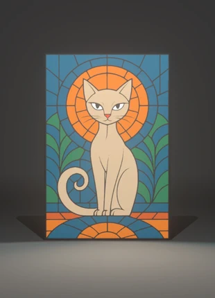 Lampe Led Chat en Vitrail, état: Neuf sans étiquette, 25,00 €, 26,95 € Protection acheteurs (Pro) incluse