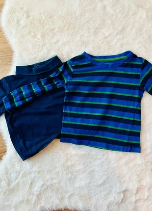 Lot Tshirt bleu et a rayures - primark et mots d’enfant - taille 12 mois, marca: Primark, estado: Muito bom, tamanho: 9-12 meses / 74 cm, €4.50, €5.43 inclui Proteção do Comprador Pro