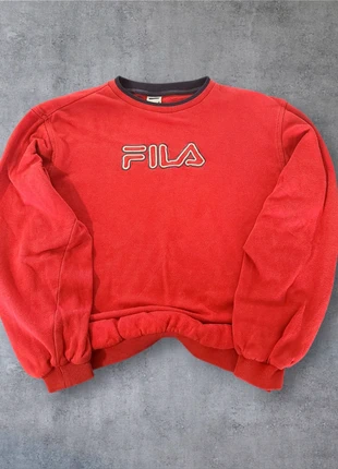 Sweat vintage FILA rouge logo brodé unisexe taille 14 ans (M adulte court), merk: FILA, staat: Heel goed, maat: 14 jaar / 164 cm, € 14,99, € 16,44 inclusief Kopersbescherming Pro