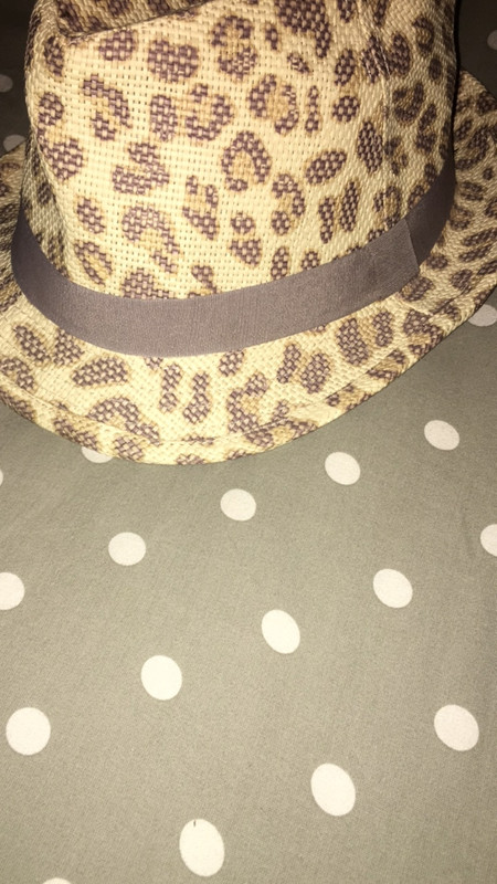 Chapeau en paille motif léopard  2
