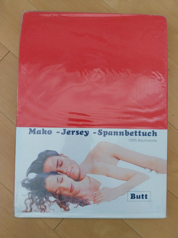 NEU 2er Set Mako Jersey Spannbettlaken 100 x 200 cm Rot OVP 2