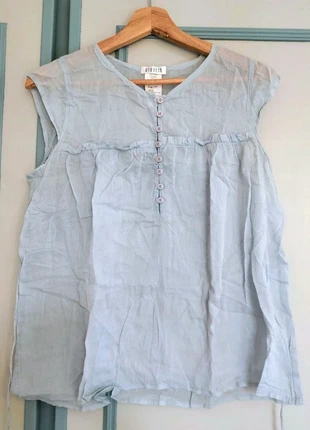 Top sans manches bleu clair coton cottagecore romantique, brand: cottagecore, condition: Very good, size: L / 40 / 12, €4.00, €4.90 includes Buyer Protection
