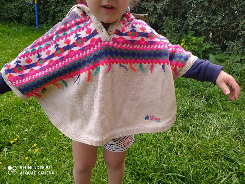 Cape fille polaire - Poncho enfant - Vêtements ethniques enfants